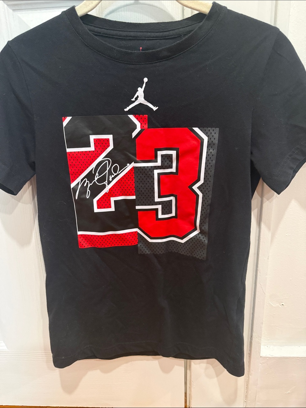 Jordan Black Short-Sleeve Tee with Red & White '23' Graphic